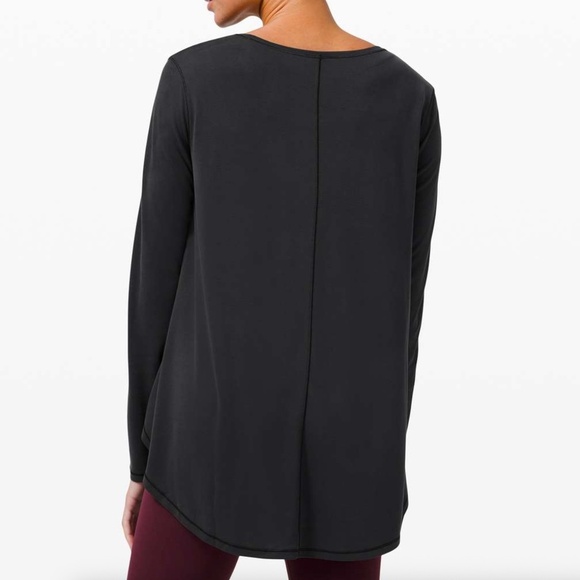 Lululemon Draped Bum Covering Long Sleeve, Black - Picture 2 of 6